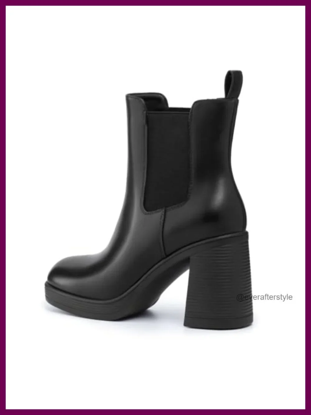 Women's Chunky Heel Platform Chelsea Ankle Boots Square Toe Slip-On